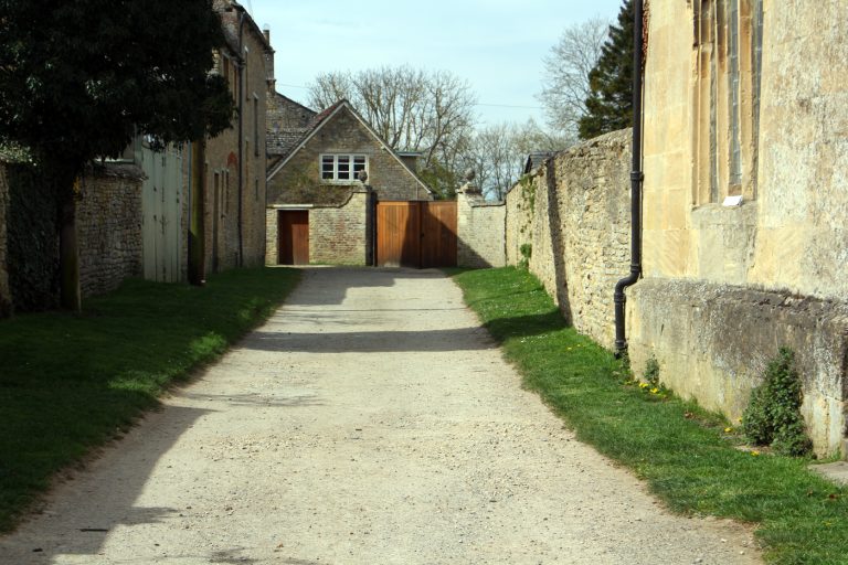 the road from the village to the house